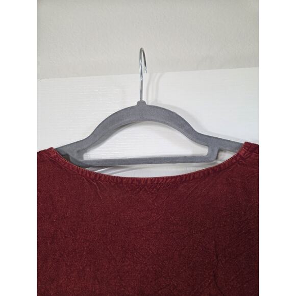 Boho 90s Brick Red Embroidered Button Front Grungy Festival Midi Dress, Medium - Picture 8 of 11